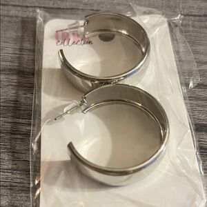 Collection B Silver Hoop Earrings